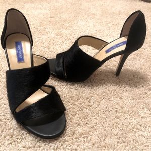 Dee Keller for Vero Cuoio black pony hair stiletto heels- NEW Sz 7